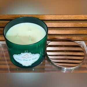 Rare HTF Bath & Body Works Silver Pine & Cedar 3-Wick Candle